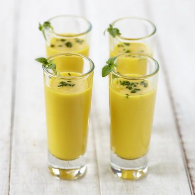 Sweetcorn and Basil Soup Shot