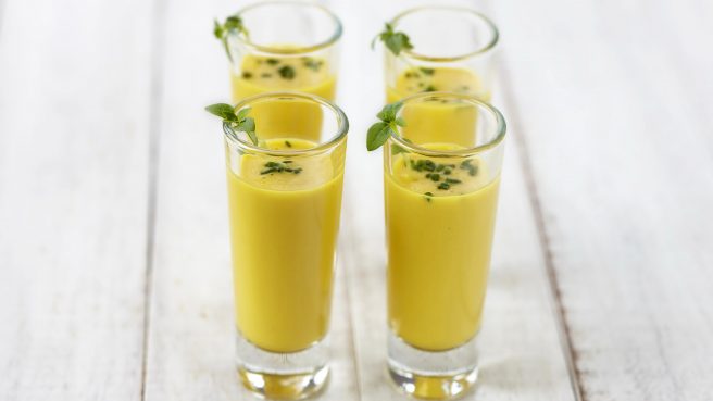 Sweetcorn and Basil Soup Shot