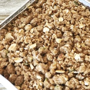 Apple and rhubarb crumble (Serves 4)