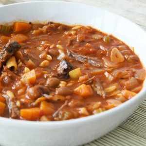 Smoked beef minestrone soup, autumn vegetables (2 Serves)