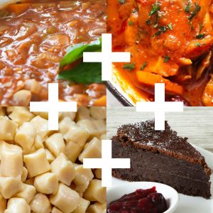 Vegetable Minestrone + Chicken Cacciatore + Gnocchi + Chocolate Torte (2 Serves)